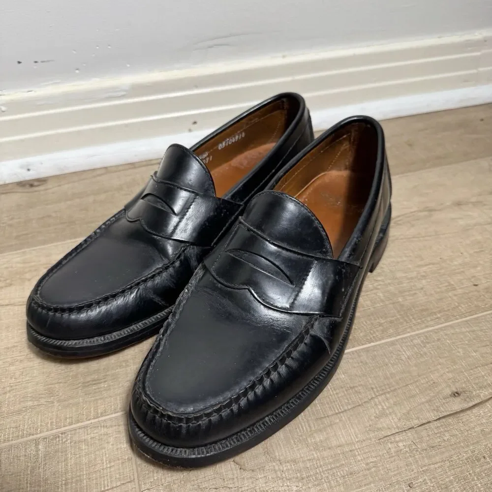 Sebago Mens 8.5 Classic Penny Loafer Black Leather Handsewn Luxury Goodyear Welt